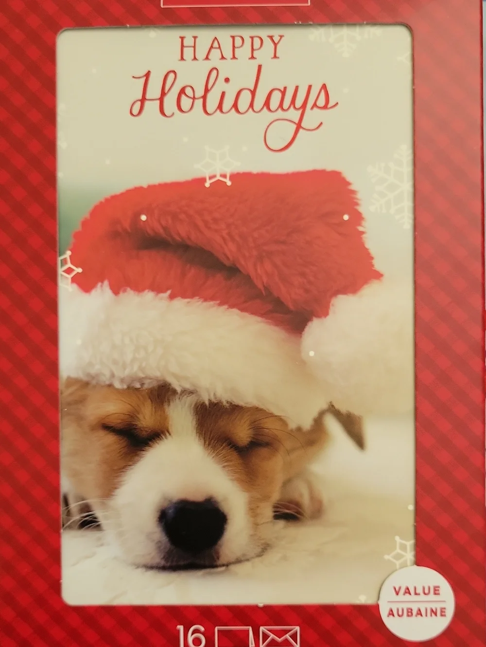 Happy Holidays Puppy With Santa Hat Holiday Cards -Set Of 2